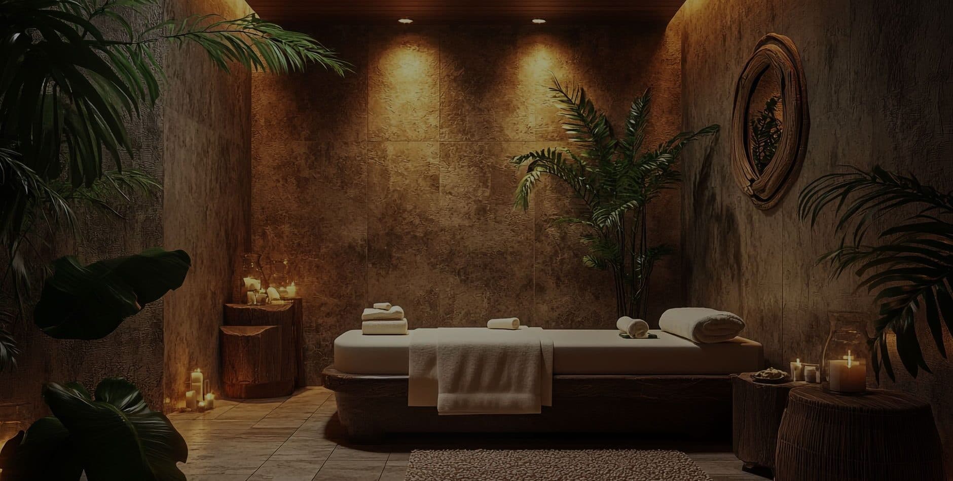 Candlelit private treatment suite